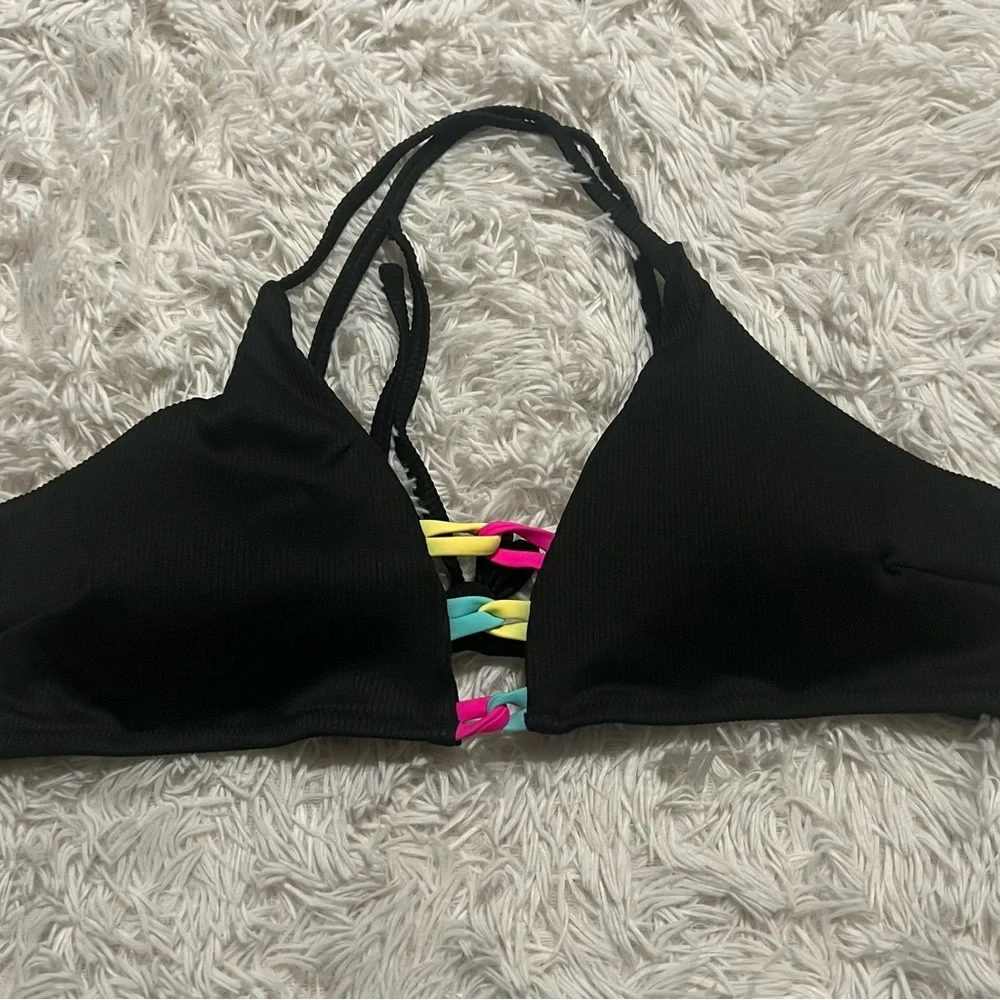 POPVIL Black Strappy Bikini Top size XXL like new - Picture 2 of 10